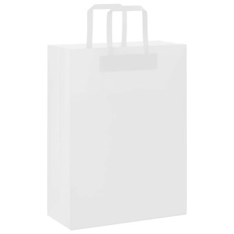 250 db fehér papírzacskók fogantyúkkal 26x12x35 cm