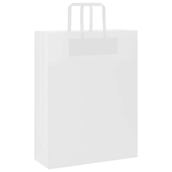 250 db fehér papírzacskók fogantyúkkal 32x12x42 cm