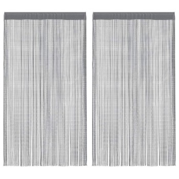 2 db antracit színű zsinóros függöny 140 x 250 cm