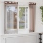 2 db barna fátyolfüggönyök rojtokkal 140x175 cm