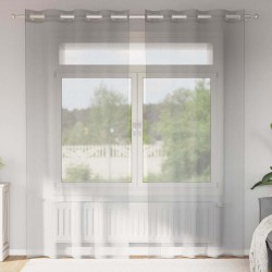2 db világosszürke fátyolfüggönyök rojtokkal 140x245 cm