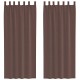 2 db barna voile függönyök rúd zsebekkel
