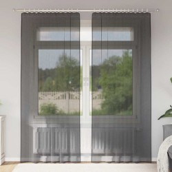 2 db fekete fátyolfüggönyök fülecske tetejével 140x260 cm