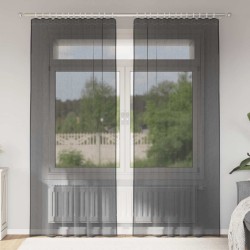 2 db fekete fátyolfüggönyök fülecske tetejével 140x260 cm