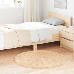 Bézs poliészter hosszú szálú navarra bozontos szőnyeg 100x100cm