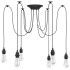 Függőlámpa 6 lámpatartóval e27 fekete fém
