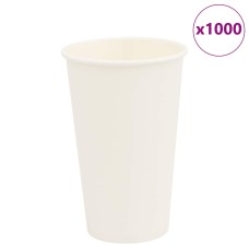1000 db fehér papír kávéscsészék 16oz 400ml