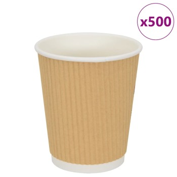 500 db barna papír kávéscsészék 8oz 200ml