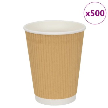 500 db barna papír kávéscsészék 12oz 300ml