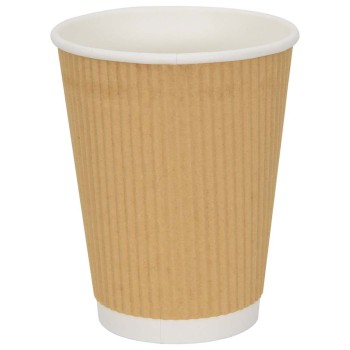 500 db barna papír kávéscsészék 12oz 300ml