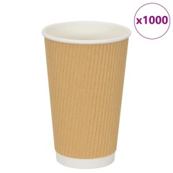500 db barna papír kávéscsészék 16oz 400ml