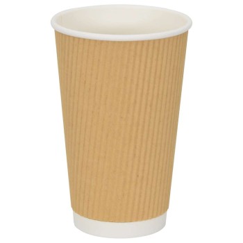 500 db barna papír kávéscsészék 16oz 400ml