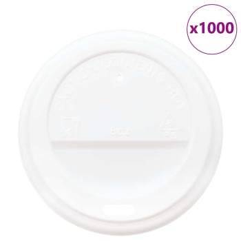 Papír kávéscsésze fedelek ø80 mm 8oz 1000 db fehér műanyag