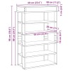 Antik fa szerelt fa cipőtartó 60x30x98 cm