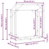 Vidaxl tűzifa állvány esővédővel 100,5x40,5x110,5 cm horganyzott acél