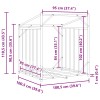 Tűzifa állvány esővédővel 100,5x100,5x110,5 cm horganyzott acél