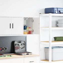 Fehér szerelt fa garázs fali szekrény