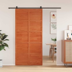 Istállóajtó viaszbarna 100 x 208 cm tömör fenyőfa