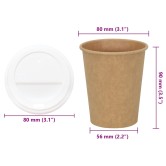 1000 db papír kávéscsészék fedővel 8oz 200ml
