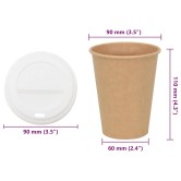 1000 db papír kávéscsészék fedővel 12oz 300ml