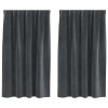 Sötétítő függönyök 2 pcs világosszürke 140 x 140 cm bársony