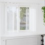 Voile függöny függönyökkel 2 pcs fehér 175 x 140 cm poliészter