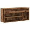 Antik fa színű szerelt fa cipőtároló pad 102x30,5x45 cm
