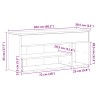Antik fa színű szerelt fa cipőtároló pad 102x30,5x45 cm