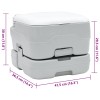 Kemping wc szürke és fehér 41,5 x 36,5 x 30 cm polietilén