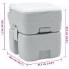 Kemping wc szürke és fehér 41,5 x 36,5 x 42 cm polietilén