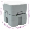 Kemping wc szürke 41,5 x 36,5 x 42 cm magas sűrűségű polietilén