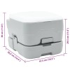 Kemping wc szürke és fehér 41,5 x 36,5 x 30 cm polietilén