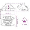 Tipi sátor tetővel szürke és narancs 680 x 430 x 270 cm taft