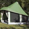 Tipi sátor tetővel tárolóval zöld 404 x 370 x 270 cm taft