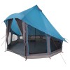 Tipi sátor tetővel tárolóval kék 404 x 370 x 270 cm taft