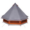 Tipi sátor tetővel szürke és narancs 404 x 370 x 270 cm taft