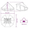 Tipi sátor tetővel tárolóval zöld 508 x 470 x 300 cm taft