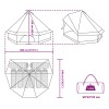 Tipi sátor tetővel szürke és narancs 400 x 346 x 250 cm taft