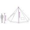 Tipi sátor tetővel tárolóval zöld 560 x 560 x 300 cm taft
