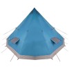 Tipi sátor tetővel tárolóval kék 560 x 560 x 300 cm taft