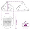 Tipi sátor tetővel tárolóval kék 560 x 560 x 300 cm taft