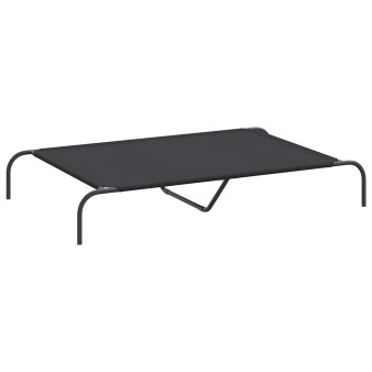 Fekete oxford szövet és acél emelt kutyafekhely 130x80x20 cm