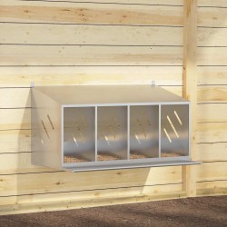 Horganyzott ezüst fém csirke fészekrakó doboz 4 rekesszel