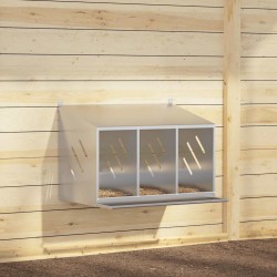 Horganyzott ezüst fém csirke fészekrakó doboz 3 rekesszel