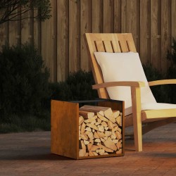 Tűzifa állvány 40x40x40 cm időjárásálló acélból