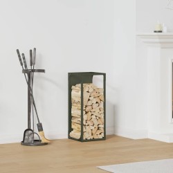 Olívazöld hidegen hengerelt acél tűzifatároló 25x25x60 cm