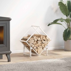 Fehér hidegen hengerelt acél tűzifatároló 50x25x50 cm