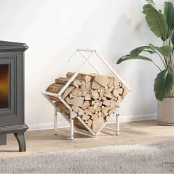 Fehér hidegen hengerelt acél tűzifatároló 60x25x60 cm