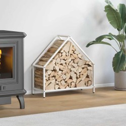 Fehér hidegen hengerelt acél tűzifatároló 60x25x60 cm