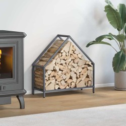 Antracitszürke hidegen hengerelt acél tűzifatároló 60x25x60 cm